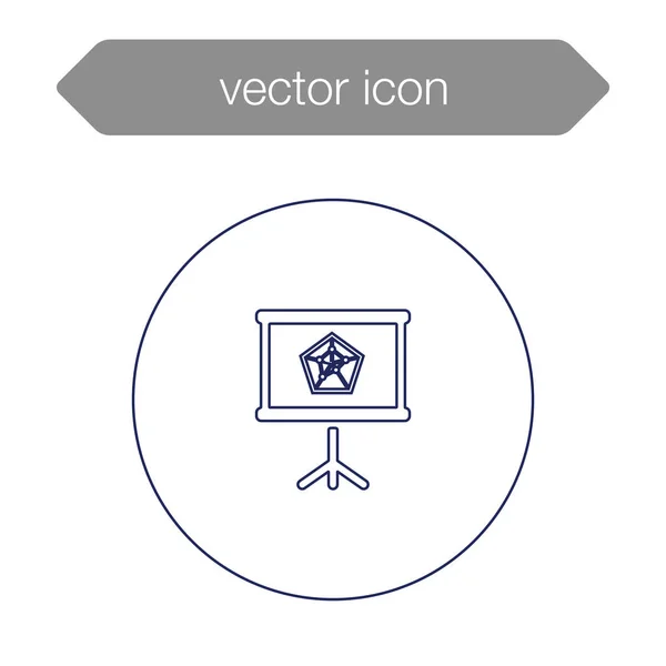 Gráfico en el icono del tablero de presentación — Vector de stock