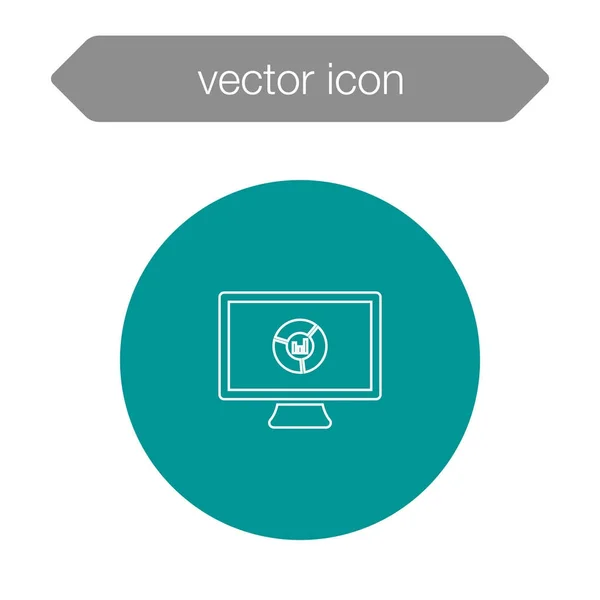 Gráfico no ícone da placa de apresentação — Vetor de Stock