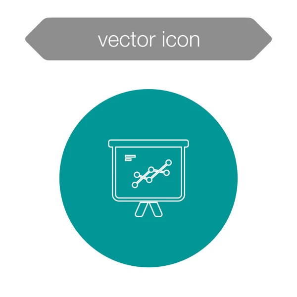 Gráfico en el icono del tablero de presentación — Vector de stock