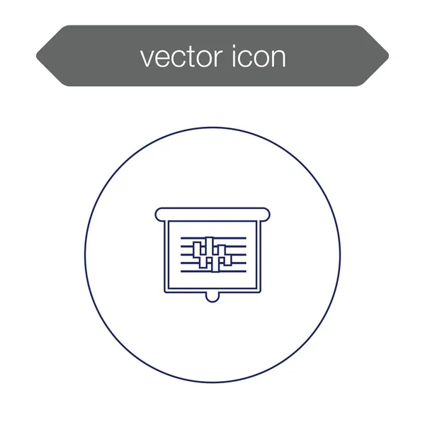 Gráfico en el icono del tablero de presentación — Archivo Imágenes Vectoriales