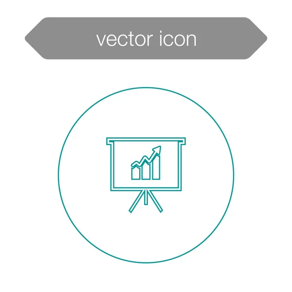 Diagram a bemutató board ikont — Stock Vector