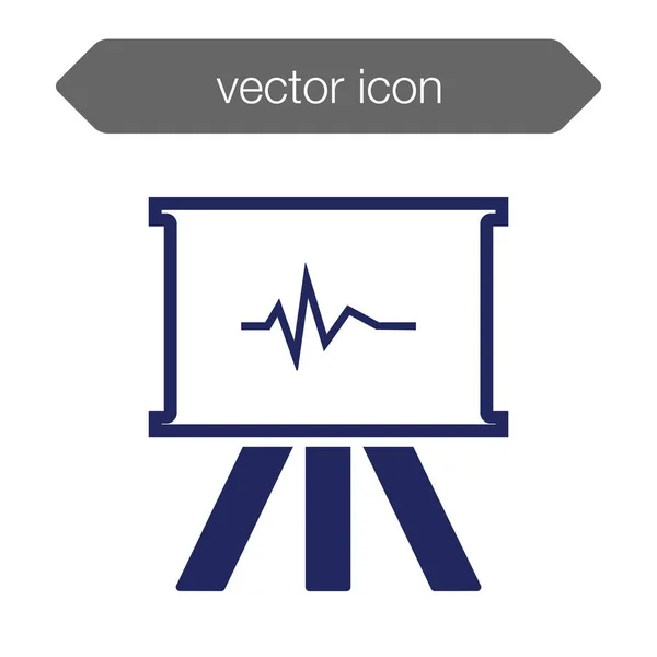 Ícone do quadro de apresentação. Gráfico — Vetor de Stock