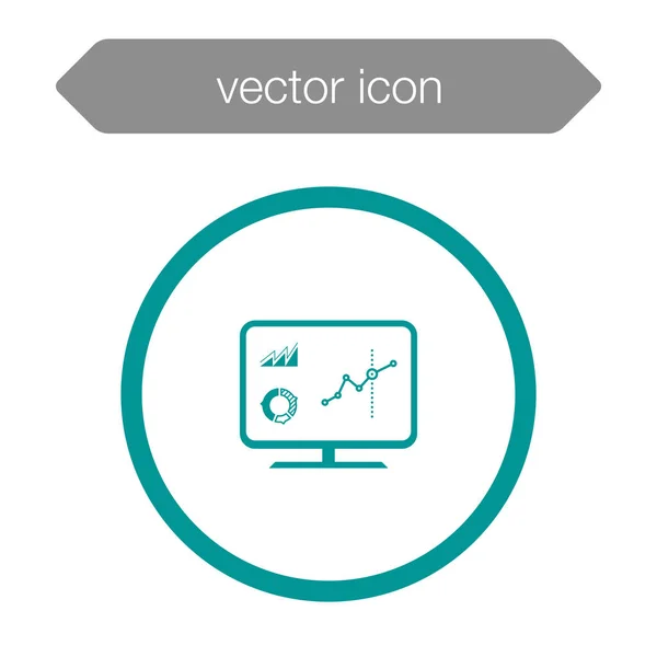 Diagram a bemutató board ikont — Stock Vector