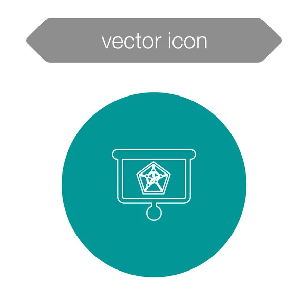 Gráfico en el icono del tablero de presentación — Vector de stock