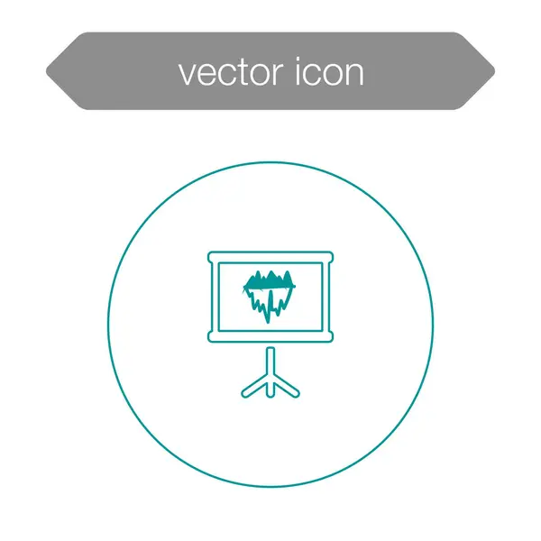 Gráfico en el icono del tablero de presentación — Vector de stock