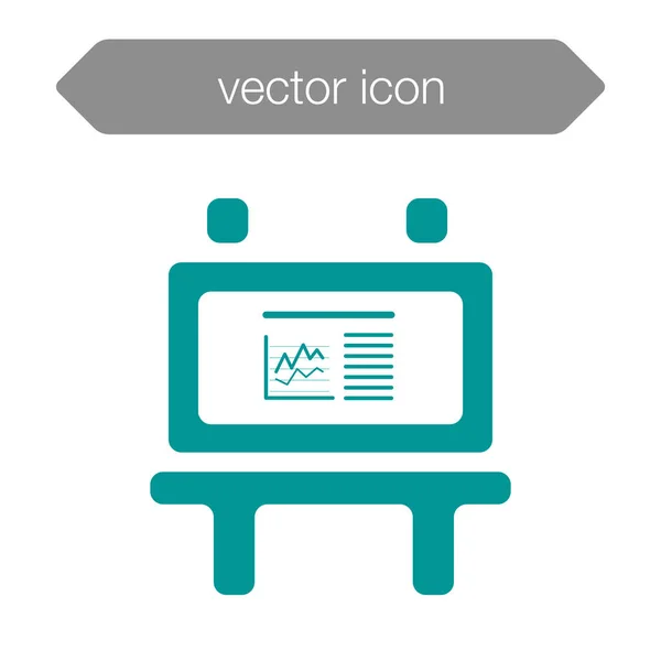 Diagramă pe pictograma tablei de prezentare — Vector de stoc