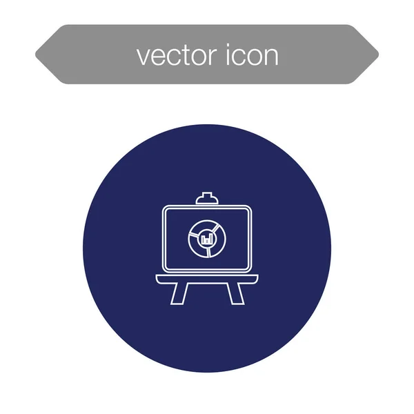 Gráfico en el icono del tablero de presentación — Archivo Imágenes Vectoriales