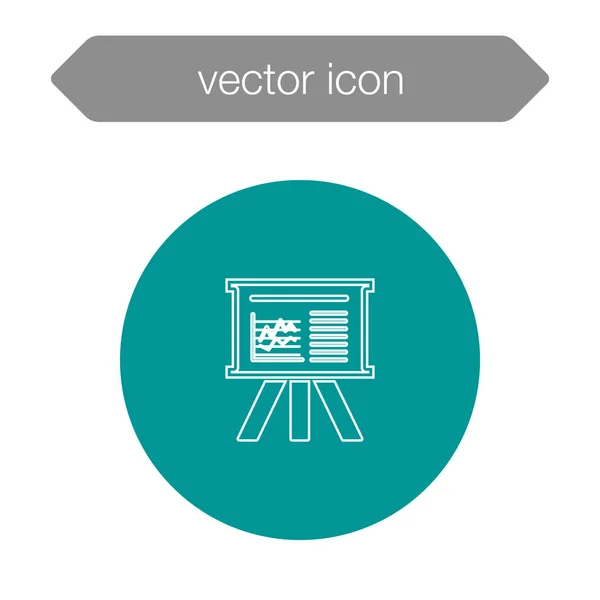 Gráfico en el icono del tablero de presentación — Vector de stock