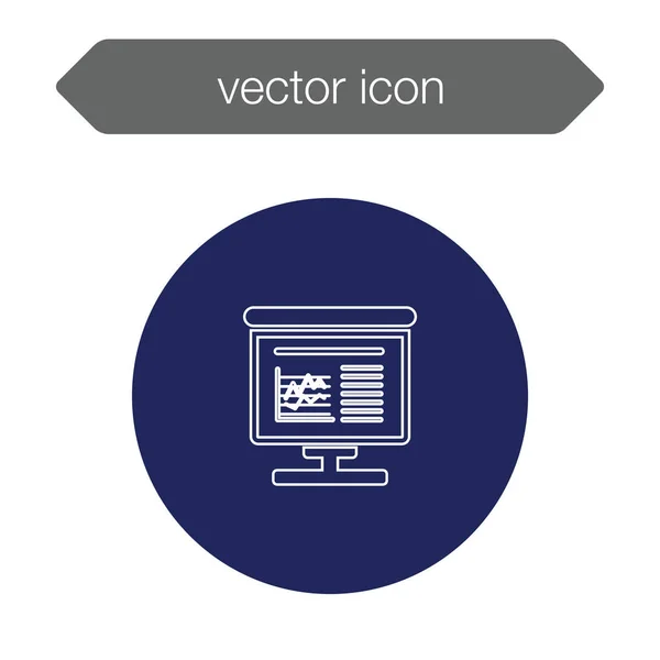 Gráfico en el icono del tablero de presentación — Vector de stock