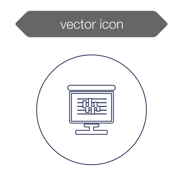 Gráfico en el icono del tablero de presentación — Archivo Imágenes Vectoriales