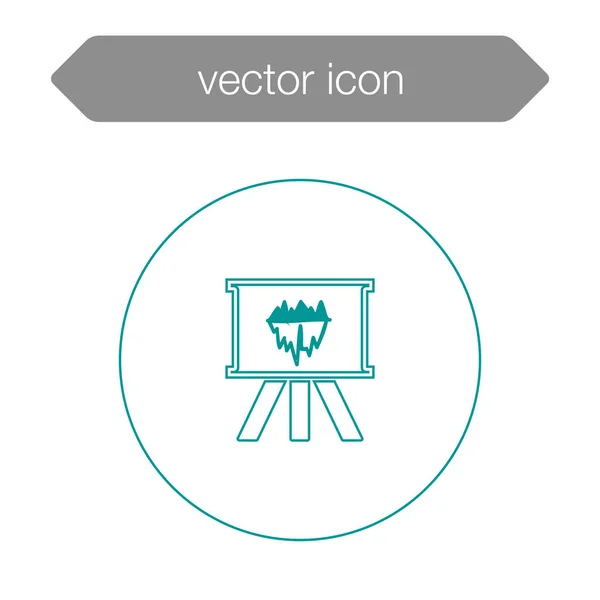 Gráfico en el icono del tablero de presentación — Vector de stock