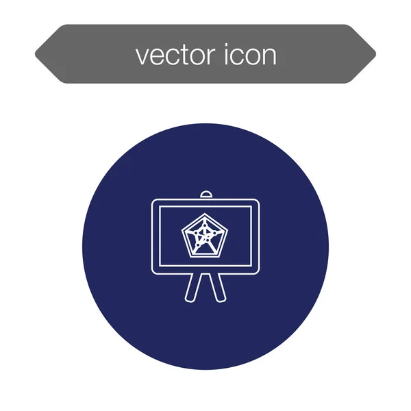 Gráfico en el icono del tablero de presentación — Vector de stock