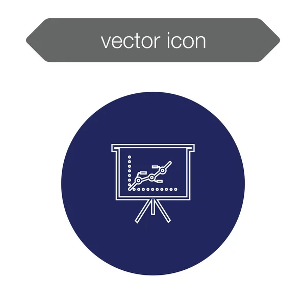 Chart on presentation board icon — Stock Vector