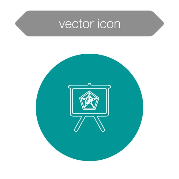 Gráfico en el icono del tablero de presentación — Vector de stock