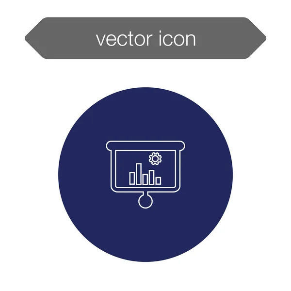 Chart on presentation board icon — Stock Vector