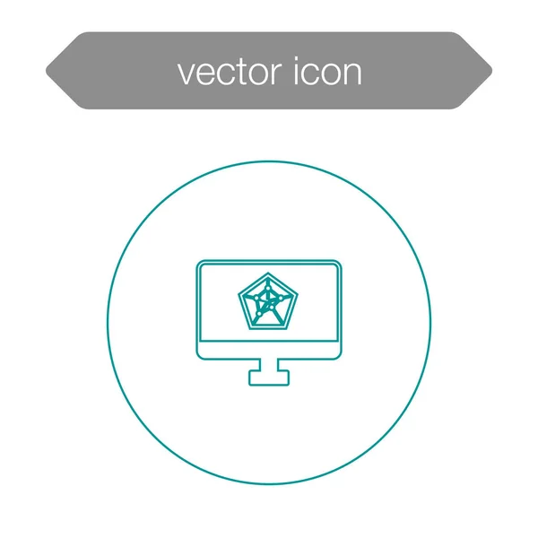 Gráfico en el icono del tablero de presentación — Vector de stock