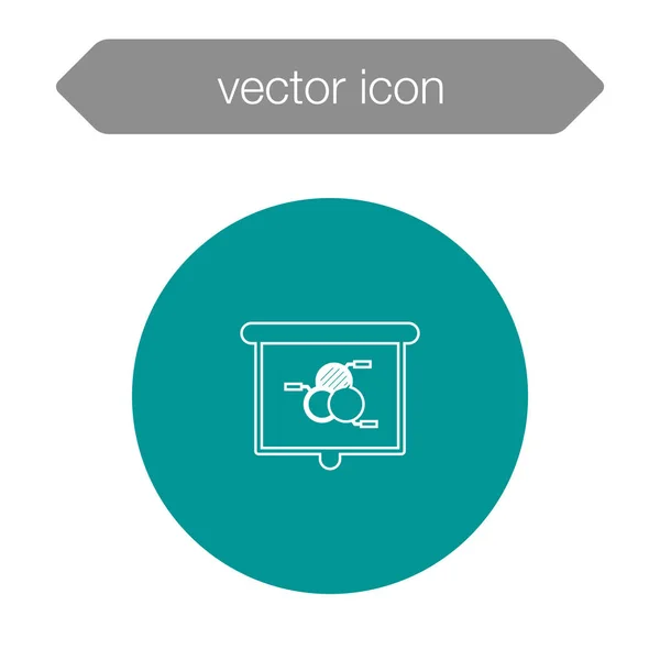 Chart on presentation board icon — Stock Vector