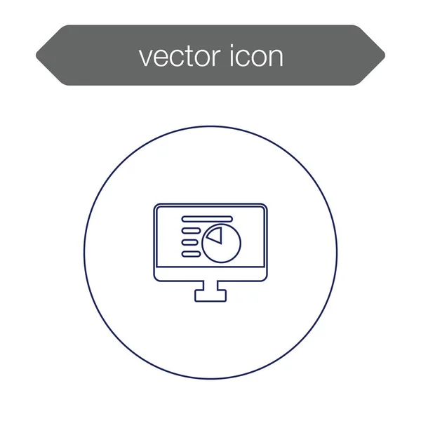 Gráfico en el icono del tablero de presentación — Vector de stock