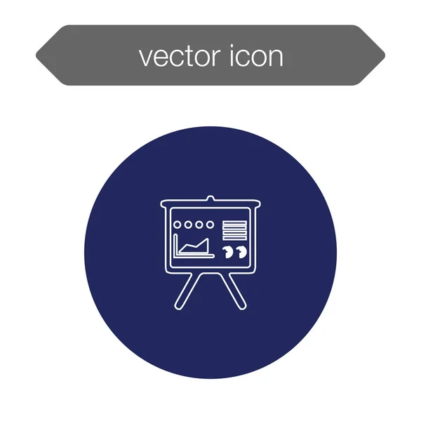 Gráfico en el icono del tablero de presentación — Vector de stock