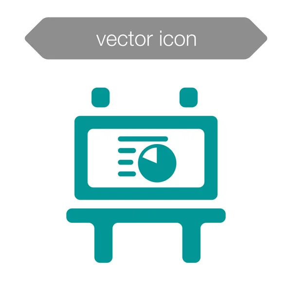 Chart on presentation board icon — Stock Vector