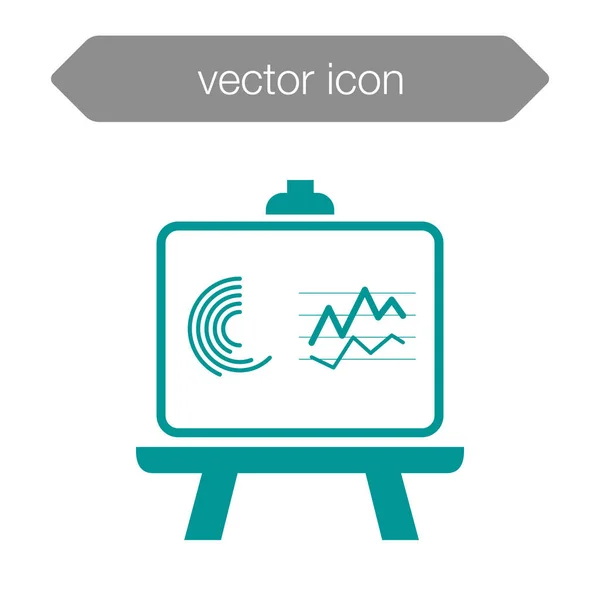 Icône du tableau de présentation. Graphique — Image vectorielle
