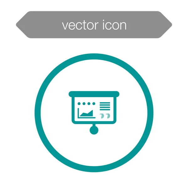 Ícone do quadro de apresentação. Gráfico — Vetor de Stock