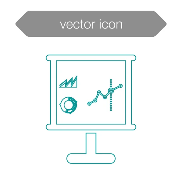 プレゼンテーションボードアイコン — ストックベクタ