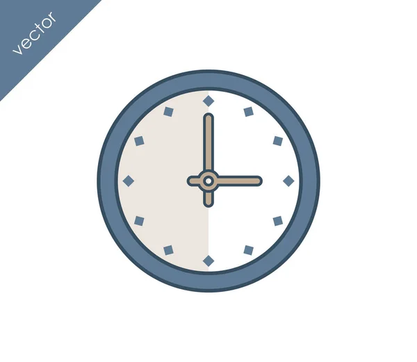 Heure et icône de l'horloge — Image vectorielle