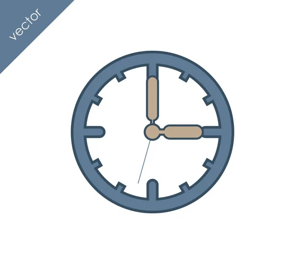 Klok platte pictogram — Stockvector