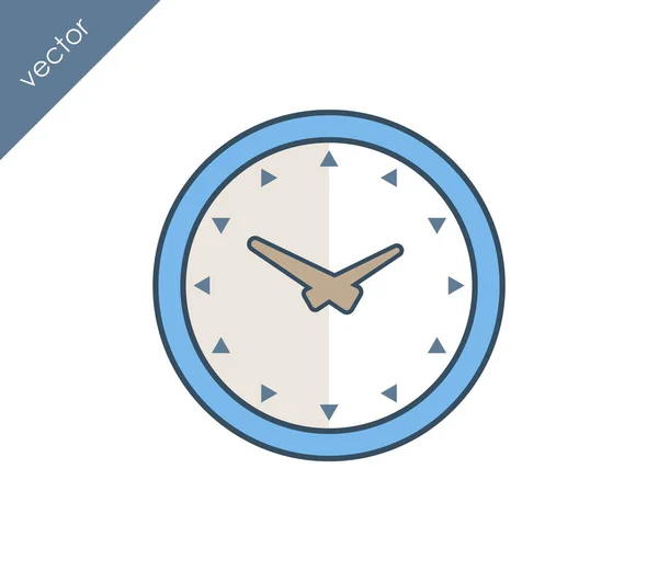 Hora, icono del reloj . — Vector de stock