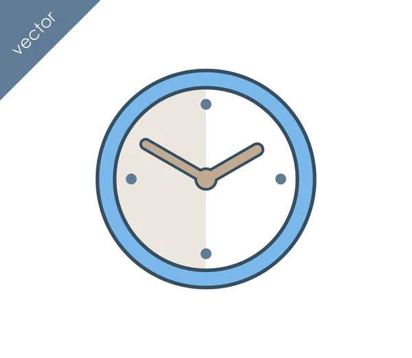 Čas, ikona hodin. — Stockový vektor