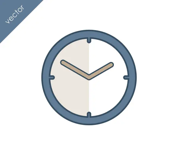 Reloj Icono plano — Vector de stock