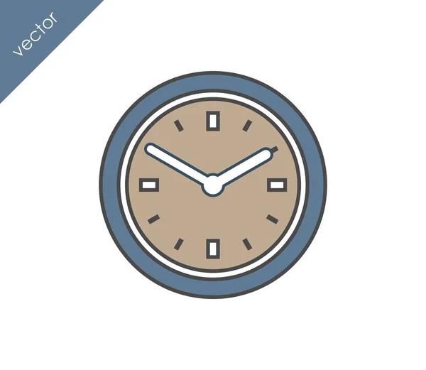 Hora, icono del reloj . — Vector de stock