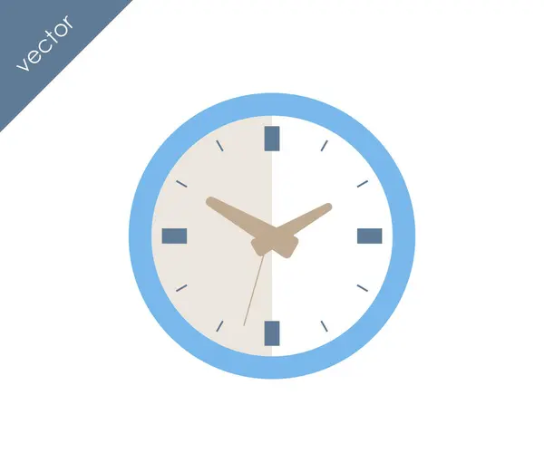 Hora, icono del reloj . — Vector de stock