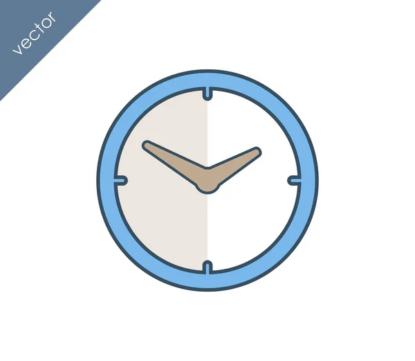 Hora, icono del reloj . — Vector de stock