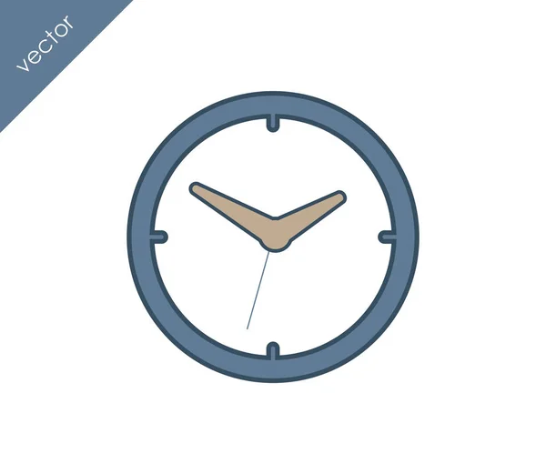 Hora, icono del reloj . — Vector de stock