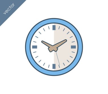 Beyaz arkaplanda saat simgesi 