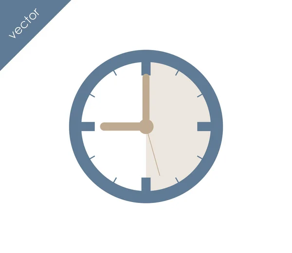 Relógio Ícone plano — Vetor de Stock