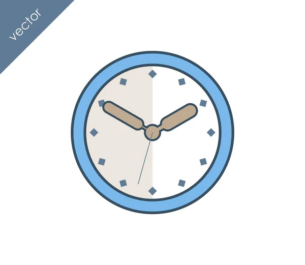 Reloj Icono plano — Vector de stock