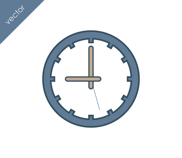 Reloj Icono plano — Vector de stock