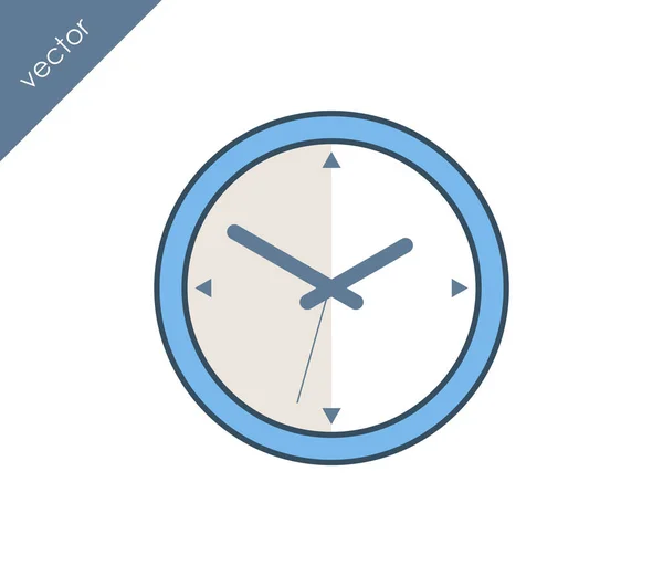 Reloj Icono plano — Vector de stock