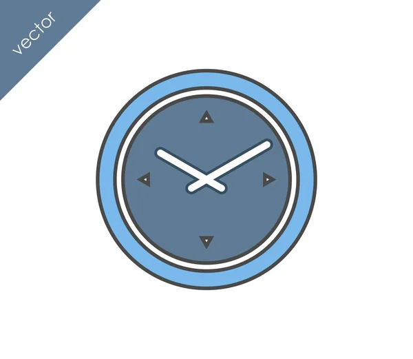 Reloj Icono plano — Vector de stock