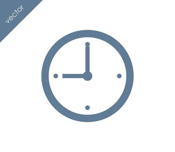 Nueve reloj icono plano — Vector de stock