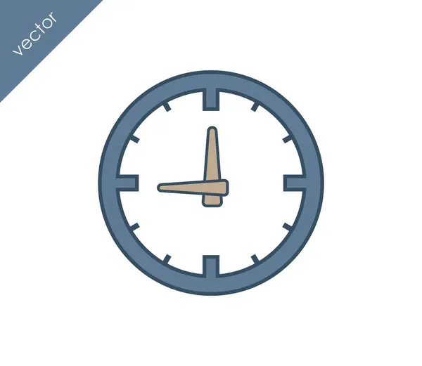 Nueve reloj icono plano — Archivo Imágenes Vectoriales