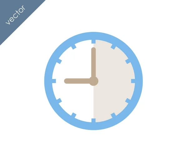 Nueve reloj icono plano — Archivo Imágenes Vectoriales