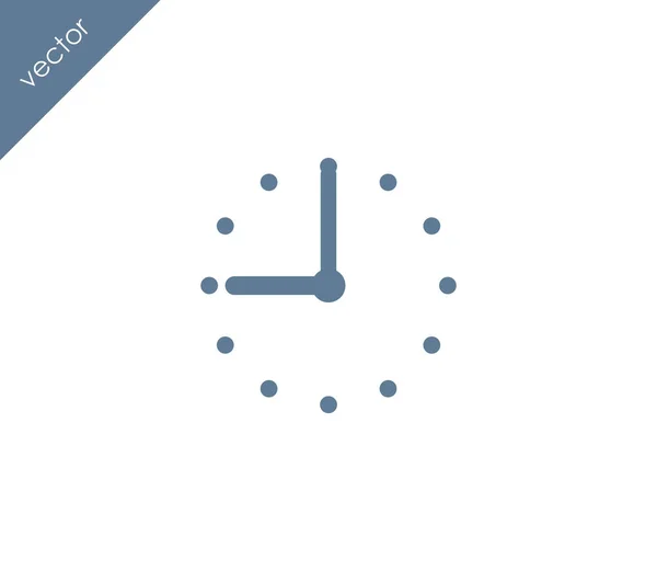 Nueve reloj icono plano — Vector de stock