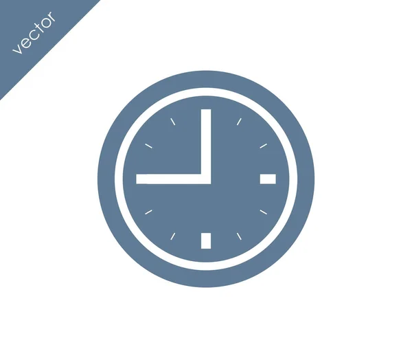 Nueve reloj icono plano — Archivo Imágenes Vectoriales