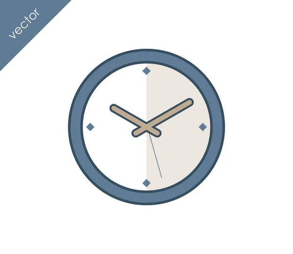 Icône horloge sur fond blanc — Image vectorielle