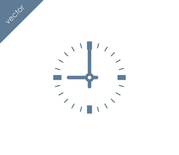 Nove Relógio ícone plano —  Vetores de Stock