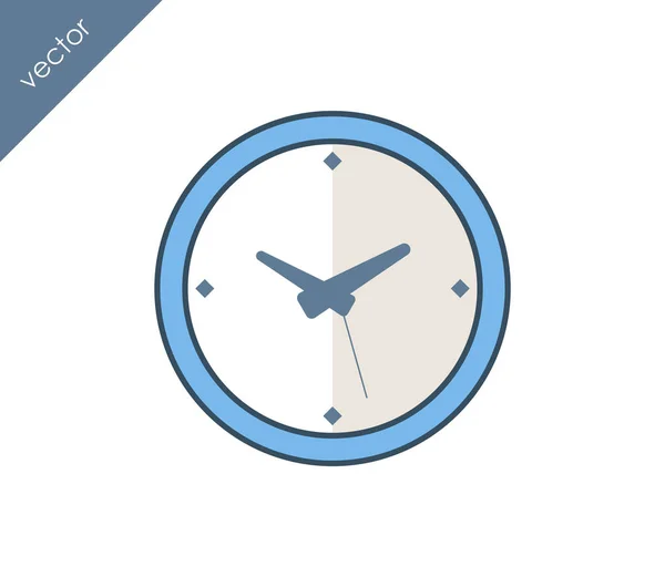 Icono del reloj sobre fondo blanco — Vector de stock